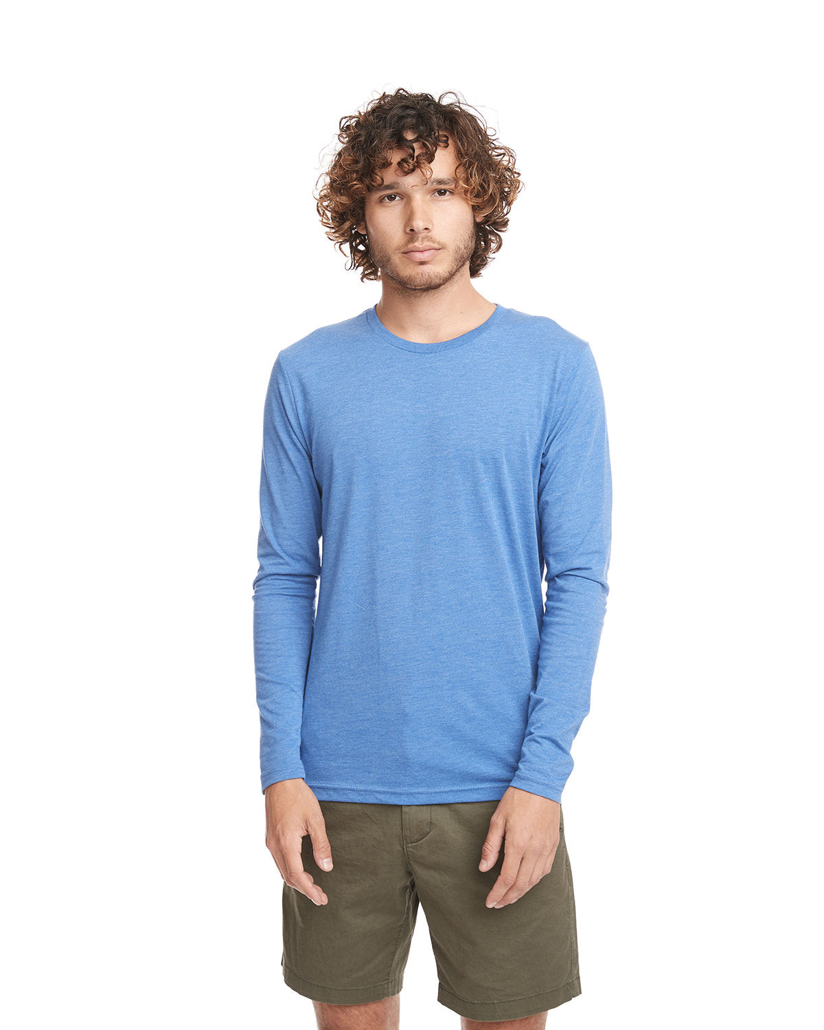 Next Level 6071 Men's Triblend Long Sleeve Crew Tee – Vintage Navy, Small, 50% Polyester, 25% Cotton, 25% Rayon