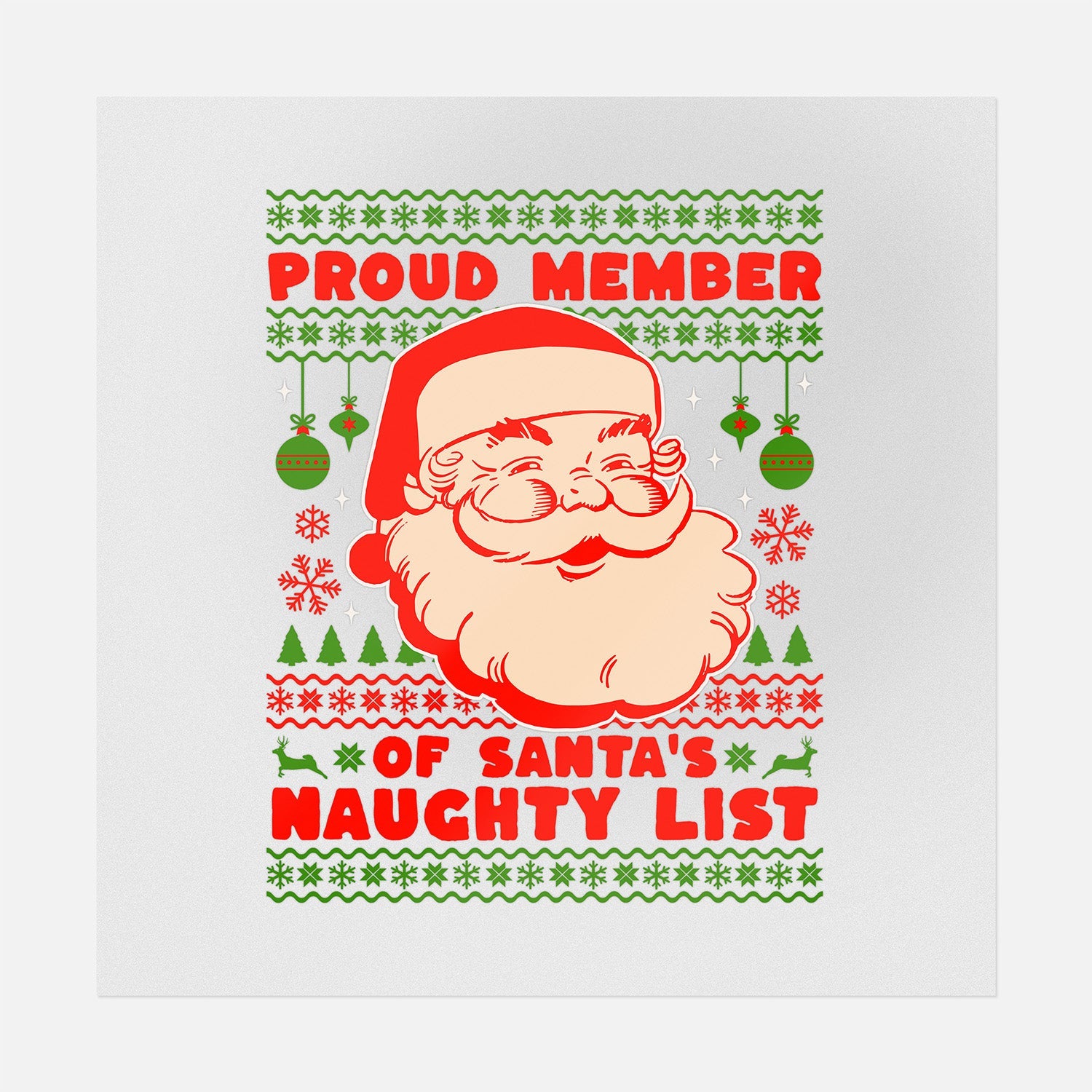 Santa's Naughty List - Christmas Ready-to-Press DTF Transfers, image size:1500x1500