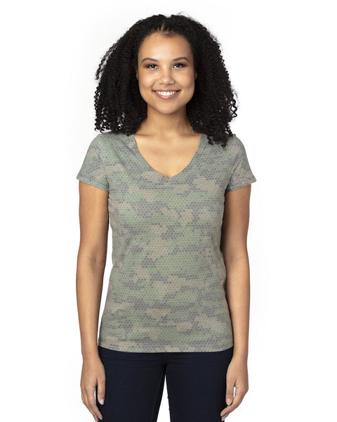 Threadfast Apparel 200RV - Camiseta con cuello en V para mujer