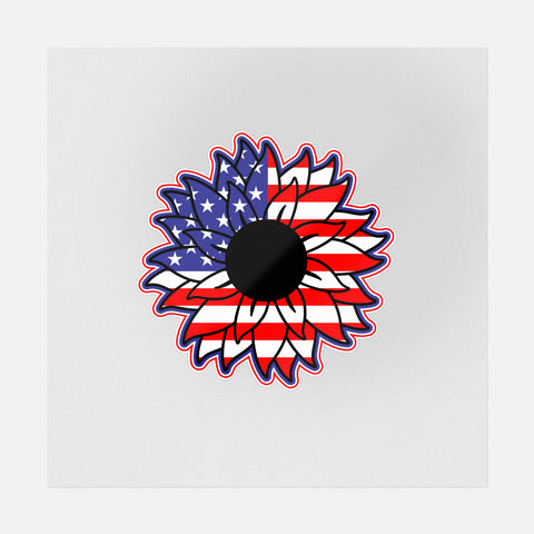 American Flag Sunflower Transfer