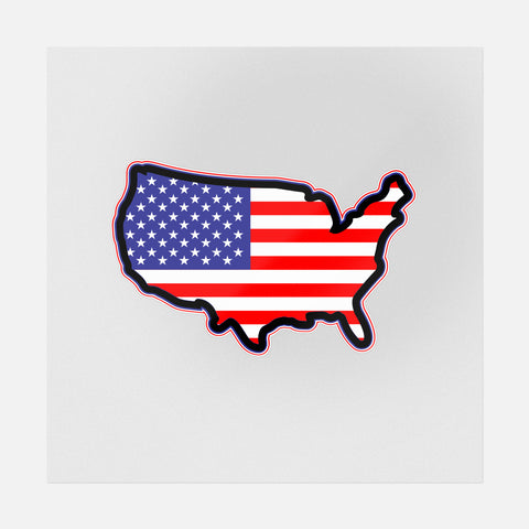 USA Map American Flag Transfer