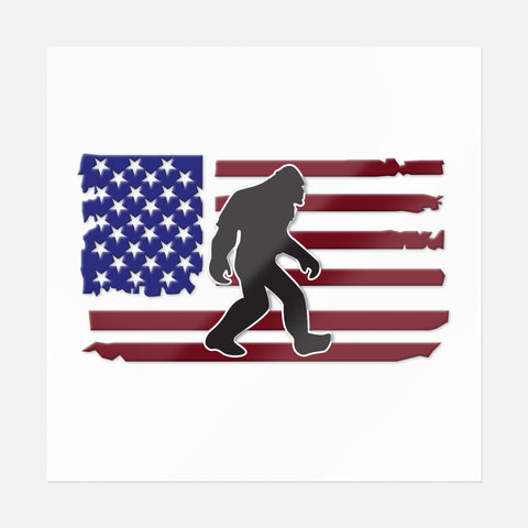 Bigfoot American Flag Sticker