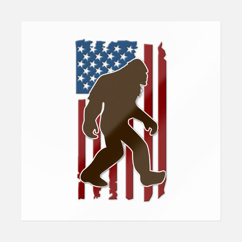 Bandera de Estados Unidos Bigfoot Pegatina 