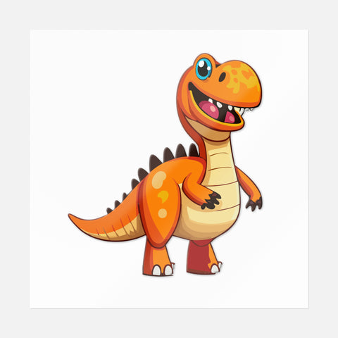 Orange T-Rex Sticker