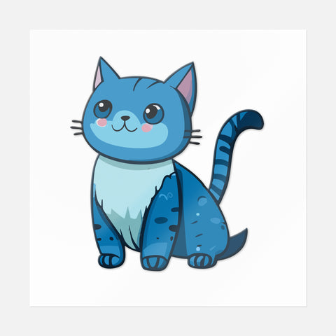 Blue Whisker Sticker