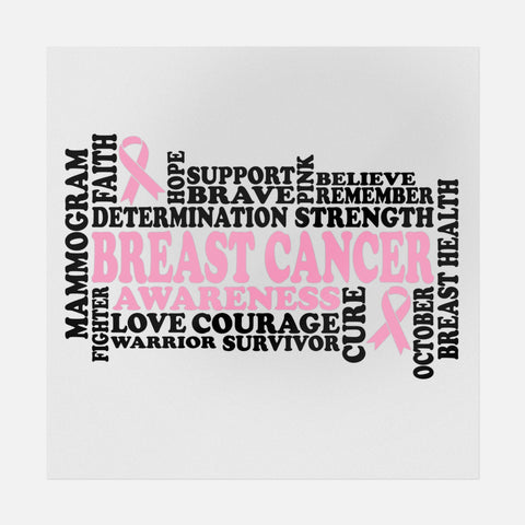Breast Cancer Awareness Word Art Transfer