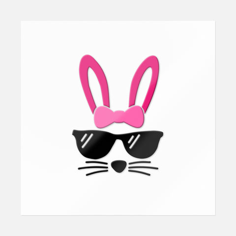 Bunny With Pink Glasses Sticker