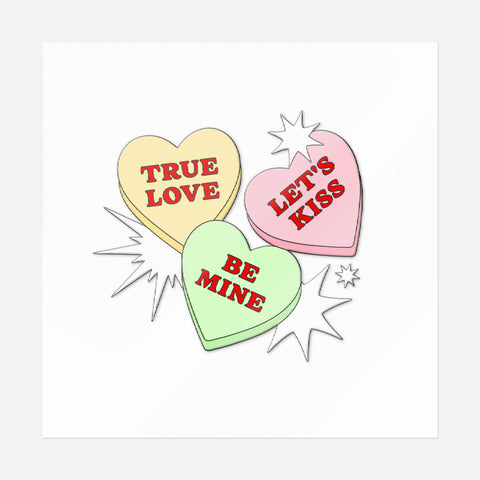 Candy Hearts Sticker