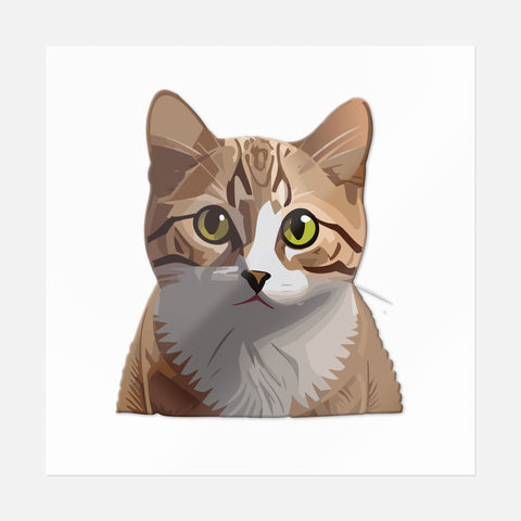 Staring Cute Cat Sticker