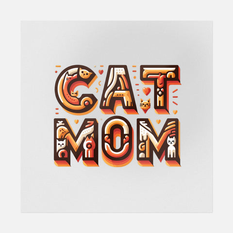 Cat Mom Typography Art