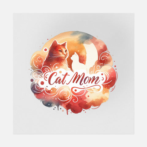 Cat Mom Watercolor Art Transfer