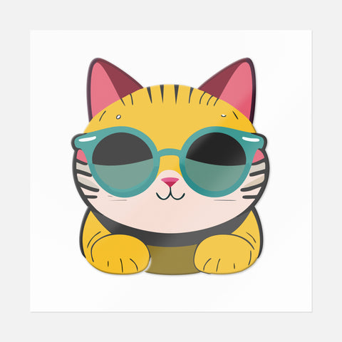 Cat On Summer Sticker