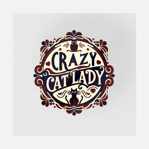 Transferencia de arte vintage de Crazy Cat Lady