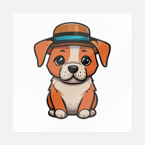 Hat Dog Sticker