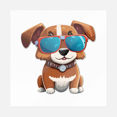 Dog Wearing Glasses Sticker