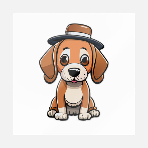 Dog Wearing Hat Sticker