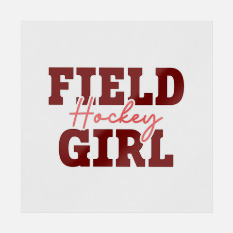 Field Hockey Girl Maroon Transfer