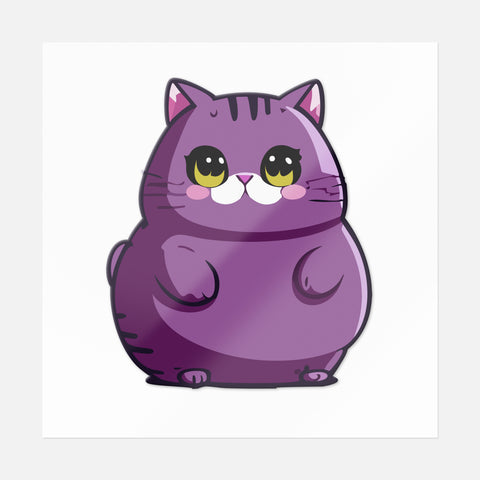 Fluffy Purple Cat Sticker