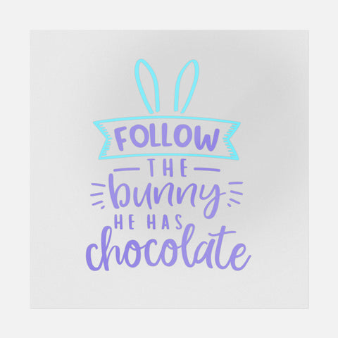 Follow The Bunny He Has Chocolate Transfer