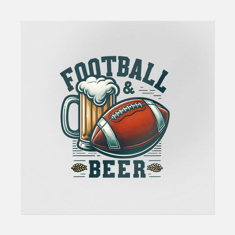 足球和啤酒平面艺术 - DTF 传输