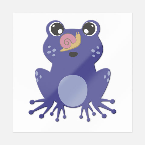 Frog With A Snail Sticker