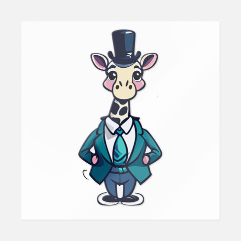 Giraffe In Suit Sticker