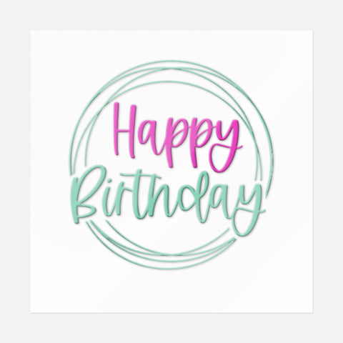 Happy Birthday In Circle Wreath Sticker