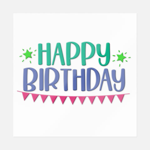 Happy Birthday With Banner Sticker