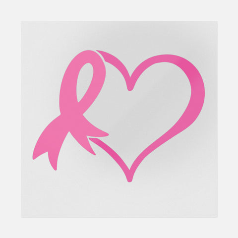 Heart Breast Cancer Ribbon Transfer