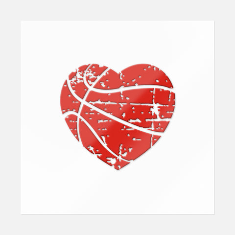 Corazón de baloncesto angustiado Pegatina