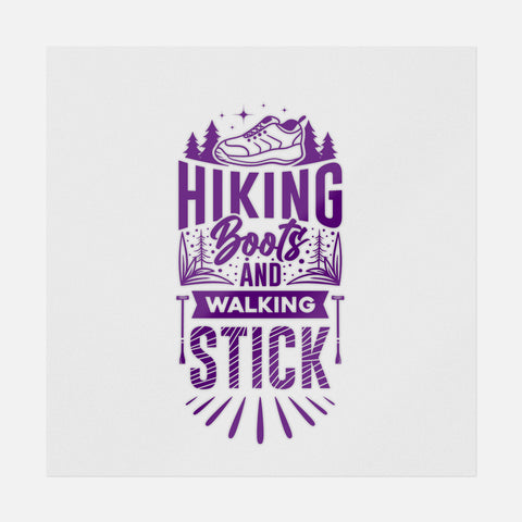 Hiking Boots And Walking Stick Transfer