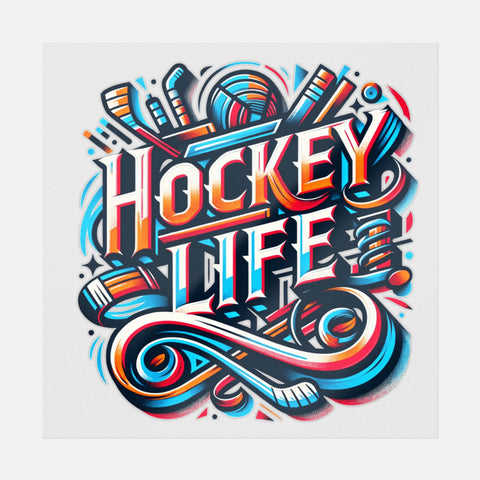 Hockey Life Lettering Transfer