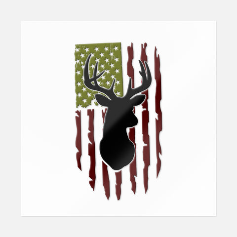 Hunting American Flag Sticker