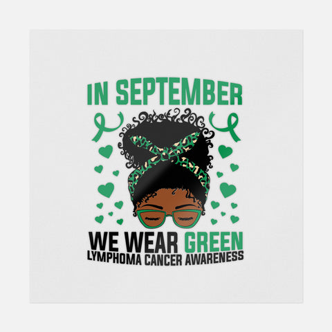 In September We Wear Green Messy Bun Transfer