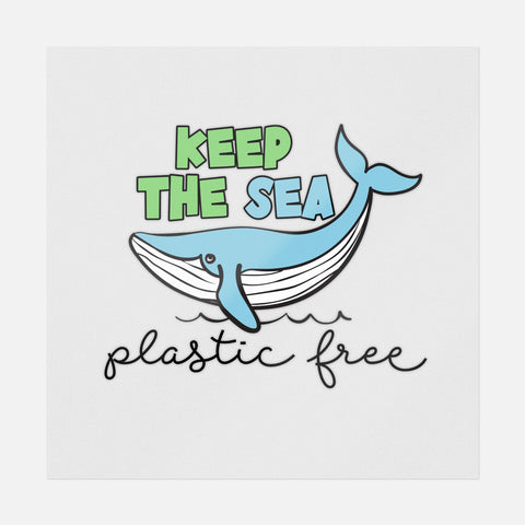 Keep The Sea Plastic Free Whale Design Transfer