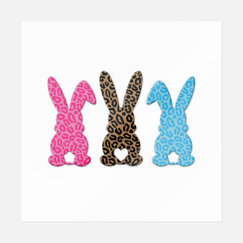 Leopard Print Bunnies Sticker