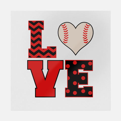 Love Baseball Red Transfer