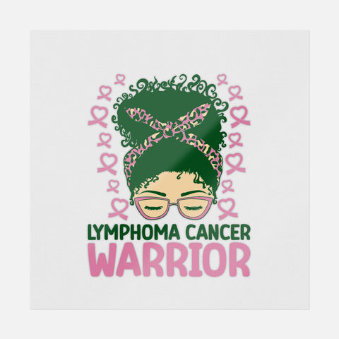 Lymphoma Cancer Warrior Messy Bun Transfer