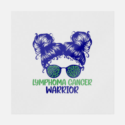 Lymphoma Cancer Warrior Girl Bun Transfer