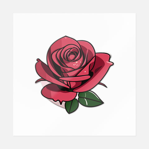 Majestic Rose Meadow Flower Sticker