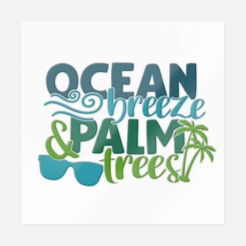 Ocean Breeze Palm Trees Sticker