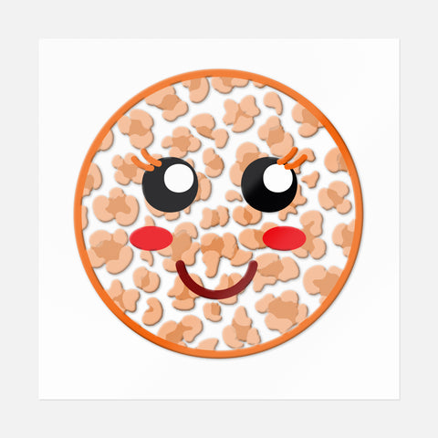 Orange Kawaii Smiley Sticker