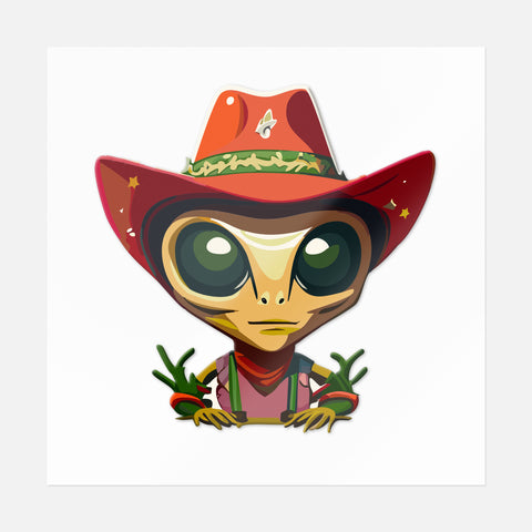 Cowboy Alien Sticker