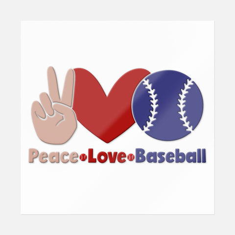 Peace Love Baseball Sticker