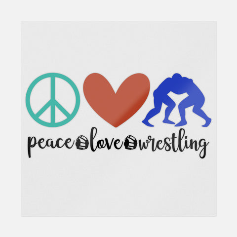 Peace Love Wrestling Lettering Transfer