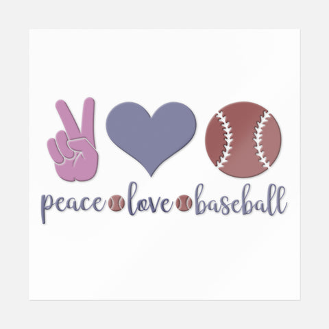 Peace, Love, Baseball Sticker