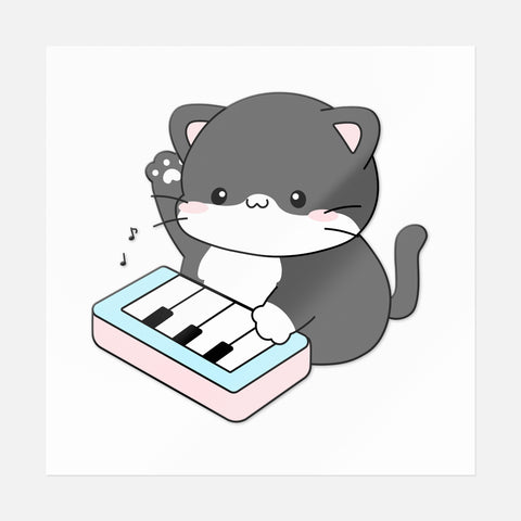 Piano Cat Sticker