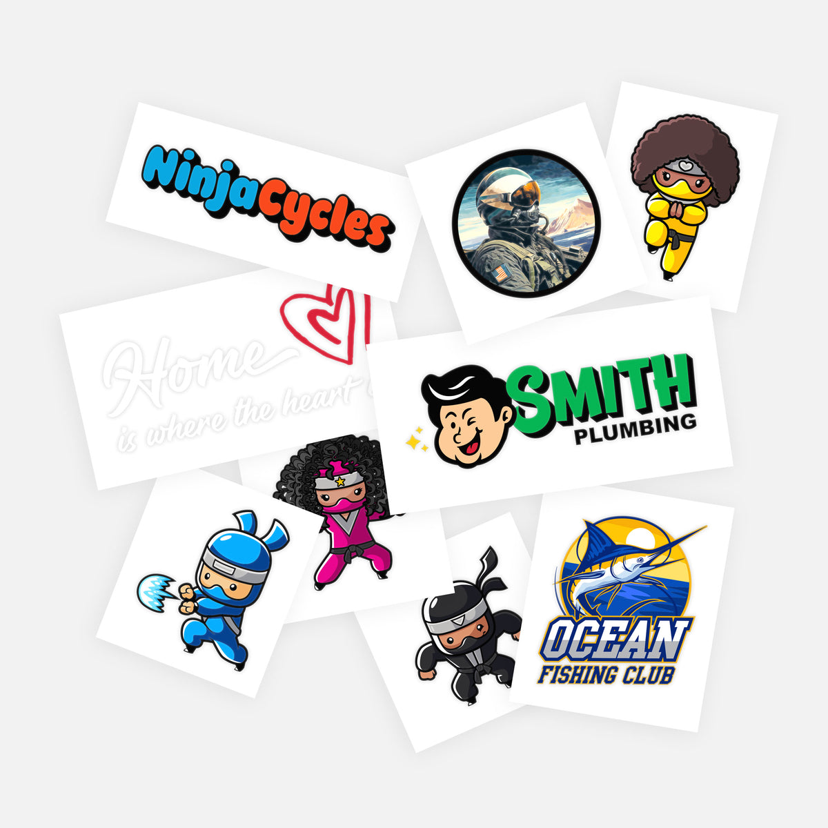 Dtf Transfers Example Free DTF Transfers & UV PermaStickers™ Sample Pack
