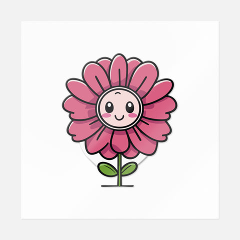 Pretty In Pink Flower Sticker