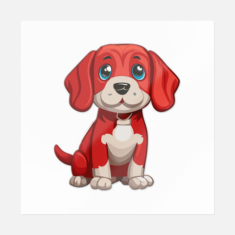 Red Silly Dog Sticker